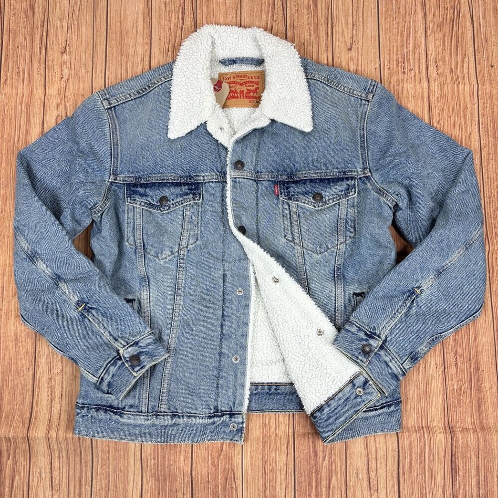 Levis Mens Sherpa Lined Denim Jacket Size  Medium
